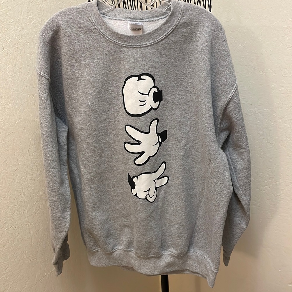 Pinterest Mickey Rock Paper Scissors Sweatshirt